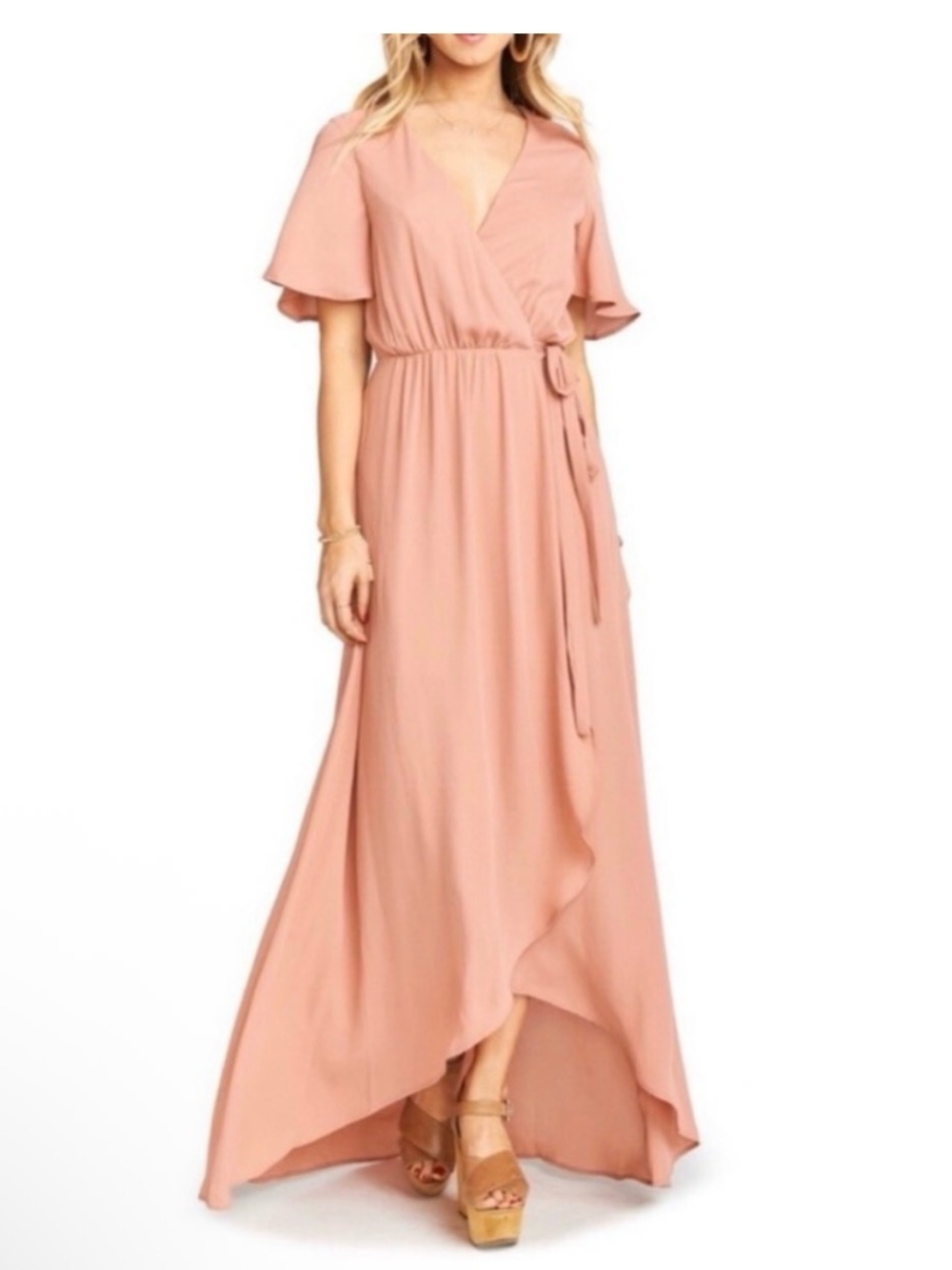 Show Me Your Mumu Maxi Coral Wrap Dress